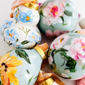"Custom Hand-Painted Bridal Bouquet Ornament" - Ornaments in white by Arohika Verma