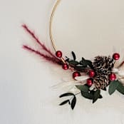 "Holiday Holly Wreath Ornament" - Ornaments in gold by AlisonJerry