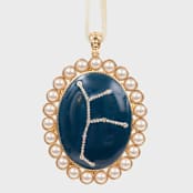 "Virgo hanging ornament" - Ornaments in blue by Joanna Buchanan