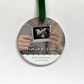 "Personalized Pregnancy Photo Ornament" - Ornaments in white by Holly Whitcomb