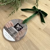 "Personalized Pregnancy Photo Ornament" - Ornaments in white by Holly Whitcomb
