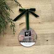 "Personalized Pregnancy Photo Ornament" - Ornaments in white by Holly Whitcomb