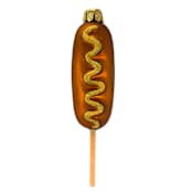 "Corn Dog Food Polish Mouth Blown Glass Christmas Ornament" - Ornaments in brown by Pinnacle Peak Trading Company