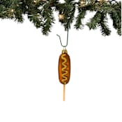"Corn Dog Food Polish Mouth Blown Glass Christmas Ornament" - Ornaments in brown by Pinnacle Peak Trading Company