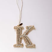 "Personalized Handmade Letter Ornament - Large K" - Ornaments in silver by Courtney Bedi