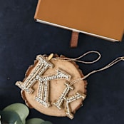 "Personalized Handmade Letter Ornament - Large K" - Ornaments in silver by Courtney Bedi