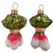 "Radish Vegetable Polish Mouth Blown Glass Christmas Ornament Set of 2" - Ornaments in multicolor by Pinnacle Peak Trading Company
