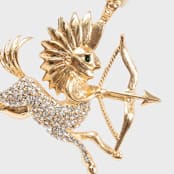"Sagittarius hanging ornament" - Ornaments in gold by Joanna Buchanan