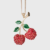 "Cherry hanging ornament" - Ornaments in red by Joanna Buchanan