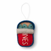 "Felt Can of Sardines Ornament" - Ornaments in red by Global Goods Partners