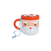 "Baking Spirits Bright Santa Mug Ornament (White) - Set of 1" - Ornaments in white by Jollity and Co