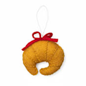 "Felt Croissant" - Ornaments in beige by Global Goods Partners