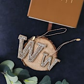 "Personalized Handmade Letter Ornament - Large W" - Ornaments in silver by Courtney Bedi