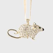 "Fieldmouse hanging ornament" - Ornaments in gold by Joanna Buchanan