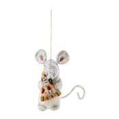 "Felt Pizza Rat Ornament" - Ornaments in gray by Global Goods Partners