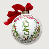 "Personalized w/Name on the back/2025 Ceramic Christmas Ornament/ 3.5"" - Ornaments in red by AlisonJerry