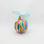 "Bright Abstract Hand-Painted Multicolor Ceramic Christmas Ornament" - Ornaments in multicolor by The Savage Label