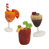 "Felt Cocktail Ornaments- Bloody Mary" - Ornaments in red by Global Goods Partners