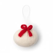 "Felt Dumpling" - Ornaments in white by Global Goods Partners