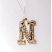"Personalized Handmade Letter Ornament - Large N" - Ornaments in silver by Courtney Bedi