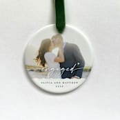 "Personalized Engagement Photo Ornament" - Ornaments in white by Holly Whitcomb