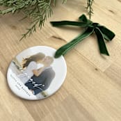 "Personalized Engagement Photo Ornament" - Ornaments in white by Holly Whitcomb