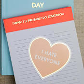 "Things I'll Probably Do Tomorrow - Lined Notepad" - Notepad in orange by Chez Gagné