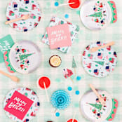 "Snow Day Build Your Own Snow Globe Sticker Set" - Party Favors in multicolor by Jollity and Co