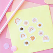 "Boho Rainbow Stickers - Set of 4" - Party Favors in multicolor by Jollity and Co