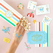 "Off to the Fair Temporary Tattoos" - Party Favors in multicolor by Jollity and Co