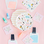 "Sweet Dreams Nail Stickers - Set of 1 Sheet, 100 Nail Stickers" - Party Favors in multicolor by Jollity and Co