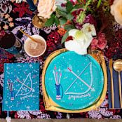 "Zodiac Sagittarius Nail Stickers - Set of 1 Sheet, 100 Nail Stickers" - Party Favors in multicolor by Jollity and Co