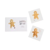 "Gingerbread Men Temporary Tattoos" - Party Favors in brown by Jollity and Co