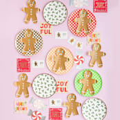 "Gingerbread Men Temporary Tattoos" - Party Favors in brown by Jollity and Co