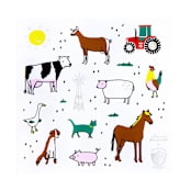 "On the Farm Sticker Set - Pack of 4" - Party Favors in multicolor by Jollity and Co