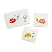 "Superhero Temporary Tattoos - Pack of 2" - Party Favors in multicolor by Jollity and Co