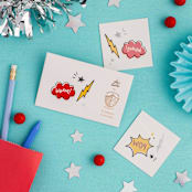 "Superhero Temporary Tattoos - Pack of 2" - Party Favors in multicolor by Jollity and Co