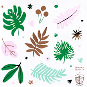 "Tropicale Stickers - Set of 4" - Party Favors in green by Jollity and Co