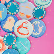"Zodiac Gemini Nail Stickers - Set of 1 Sheet, 100 Nail Stickers" - Party Favors in multicolor by Jollity and Co