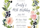"Watercolor Wreath" - Party Invitations in Grapefruit by Yao Cheng Design - Detail