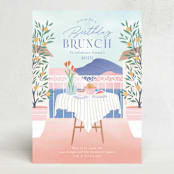 "Relax birthday brunch" - Party Invitations in Clear Blue by Sabrin Deirani - Front