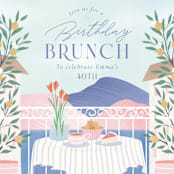 "Relax birthday brunch" - Party Invitations in Clear Blue by Sabrin Deirani - Detail