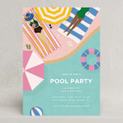 "At the pool" - Party Invitations in Aqua by Vera Lim - Front