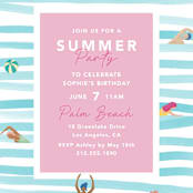 "Summer Party" - Party Invitations in Pool by Elly - Detail