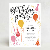 "Birthday Script" - Party Invitations in Cake by Stephanie Hawkes - Front