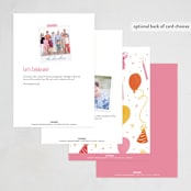 "Birthday Script" - Party Invitations in Cake by Stephanie Hawkes - Back of Card Options