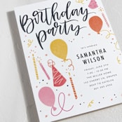 "Birthday Script" - Party Invitations in Cake by Stephanie Hawkes - Detail
