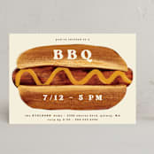 "BBQ" - Party Invitations in Mustard by Gwen Bedat - Front