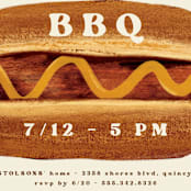 "BBQ" - Party Invitations in Mustard by Gwen Bedat - Detail