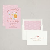 "Brunch and Bubbly" - Party Invitations in Coral by Stephanie Acedillo - Assembled